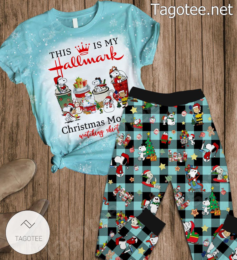 Snoopy This Is My Hallmark Christmas Movies Pajamas Set a