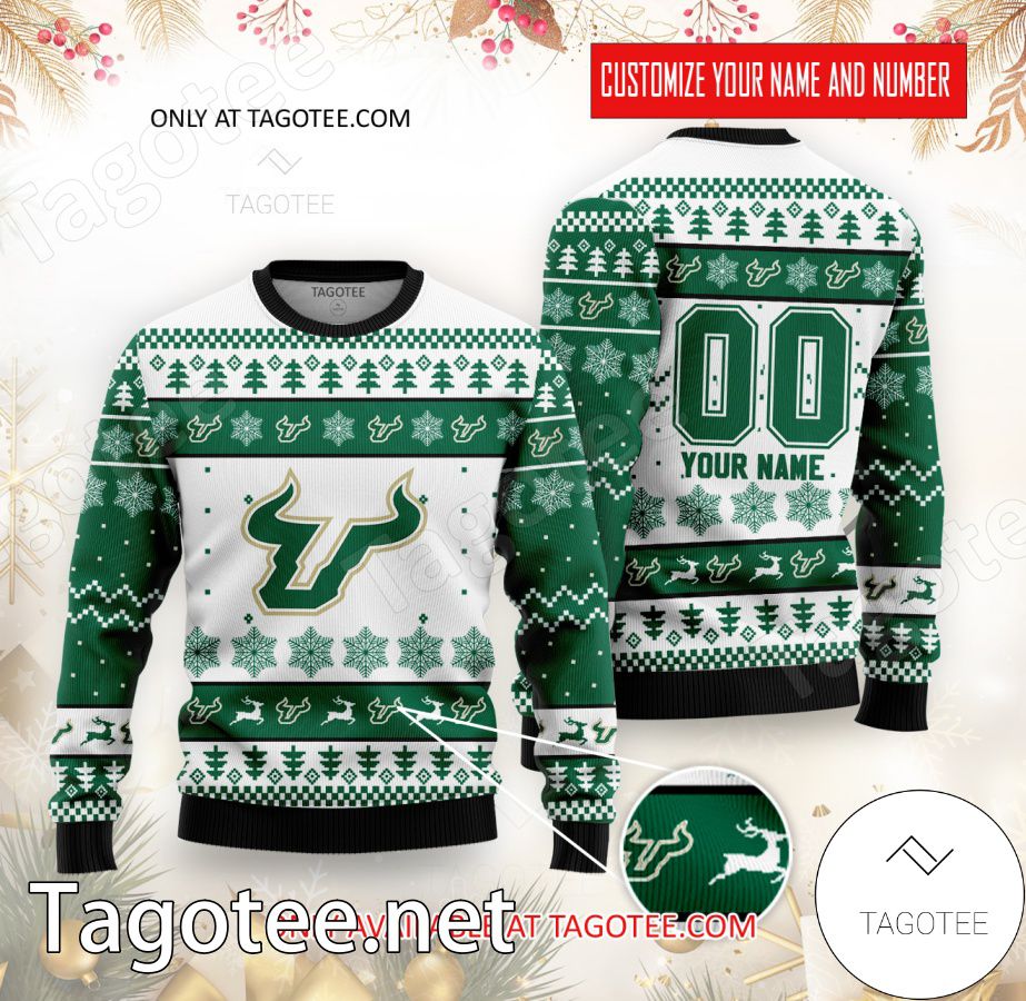 South Florida College Rugby Custom Ugly Christmas Sweater - BiShop