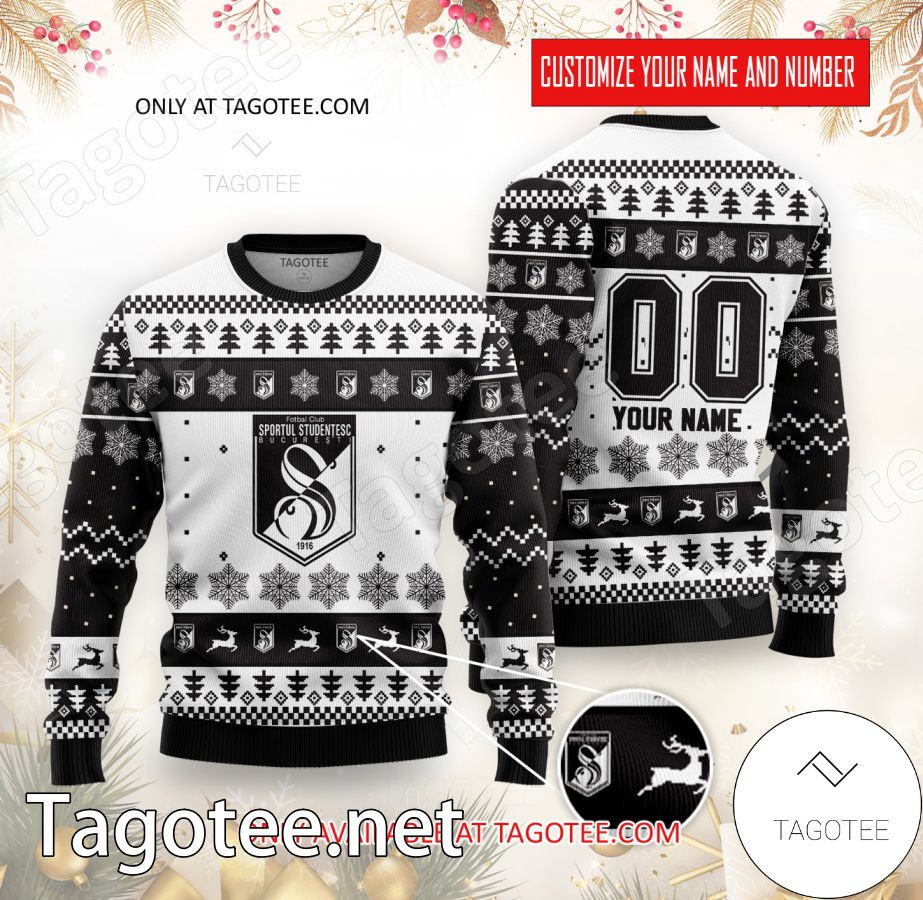 Sportul Studentesc Hockey Custom Ugly Christmas Sweater - BiShop