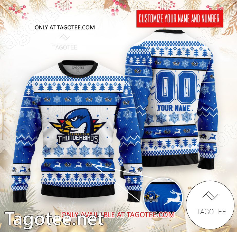 Springfield Thunderbirds Hockey Custom Ugly Christmas Sweater - BiShop