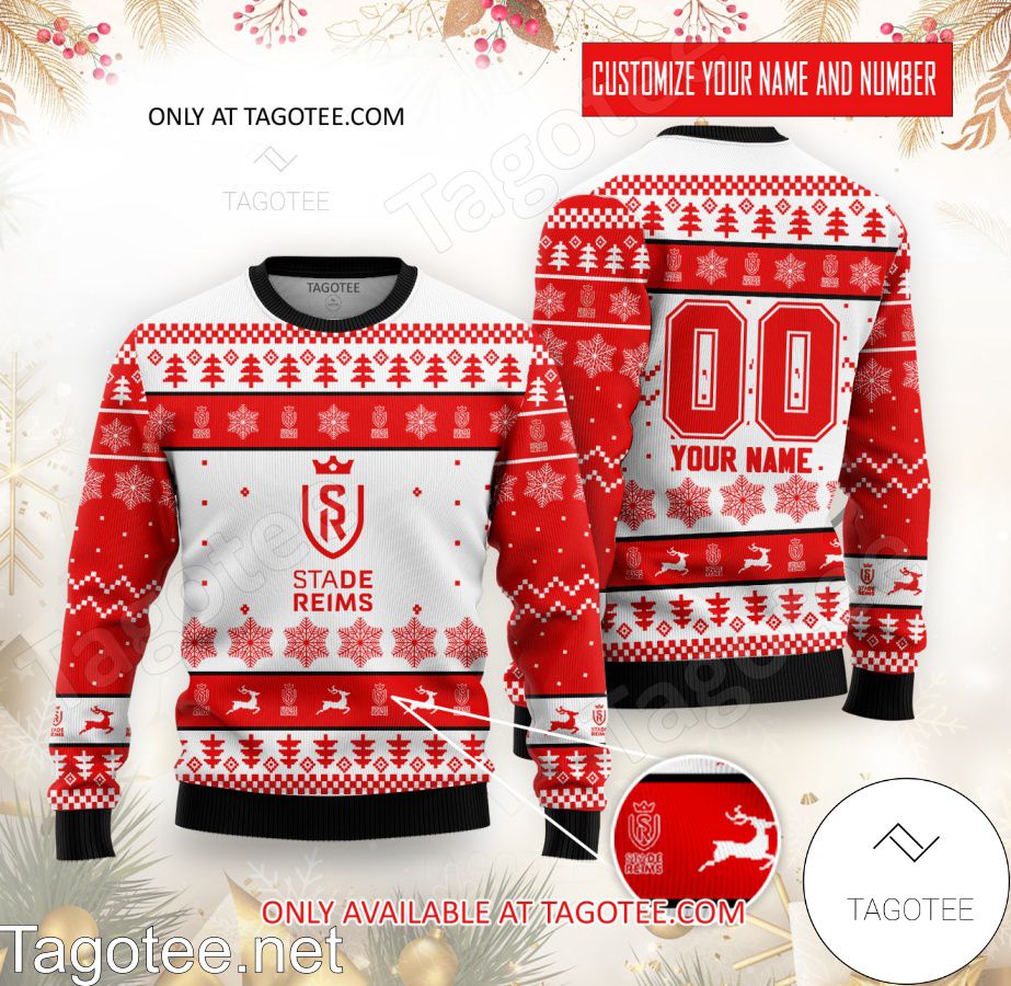 Stade Reims Custom Ugly Christmas Sweater