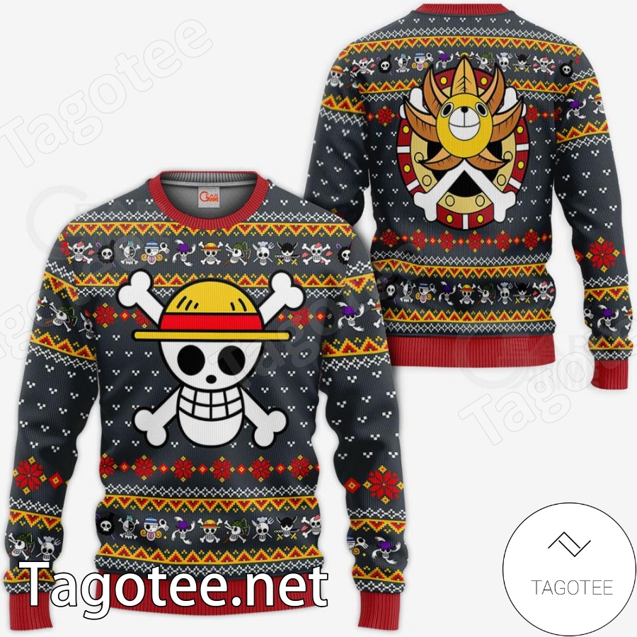 Straw Hat Pirate One Piece Manga Anime Xmas Ugly Christmas Sweater