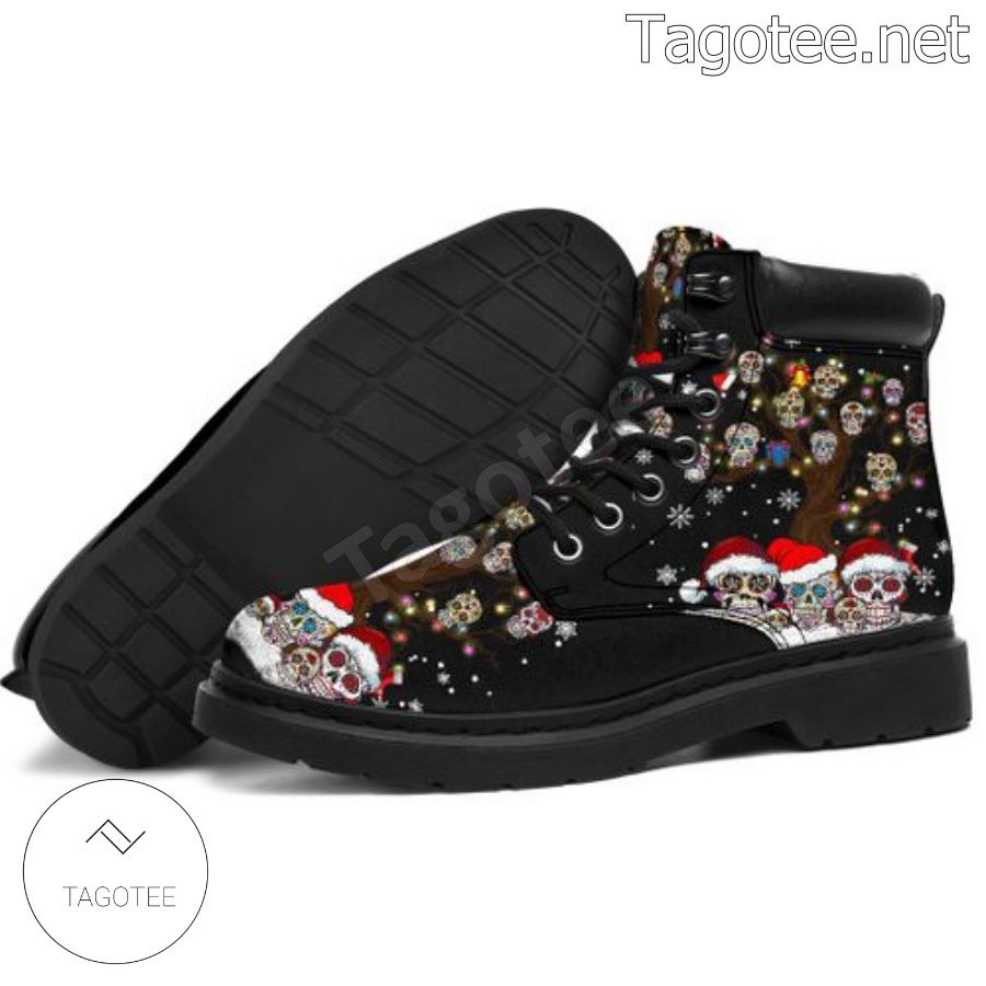 Sugar Skull Christmas Tim Boots a