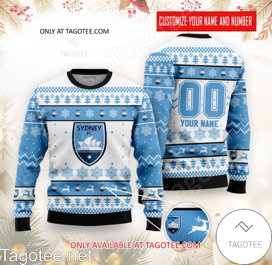 Sydney FC Custom Ugly Christmas Sweater