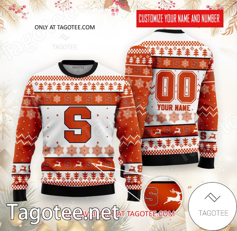 Syracuse College Rugby Custom Ugly Christmas Sweater - BiShop