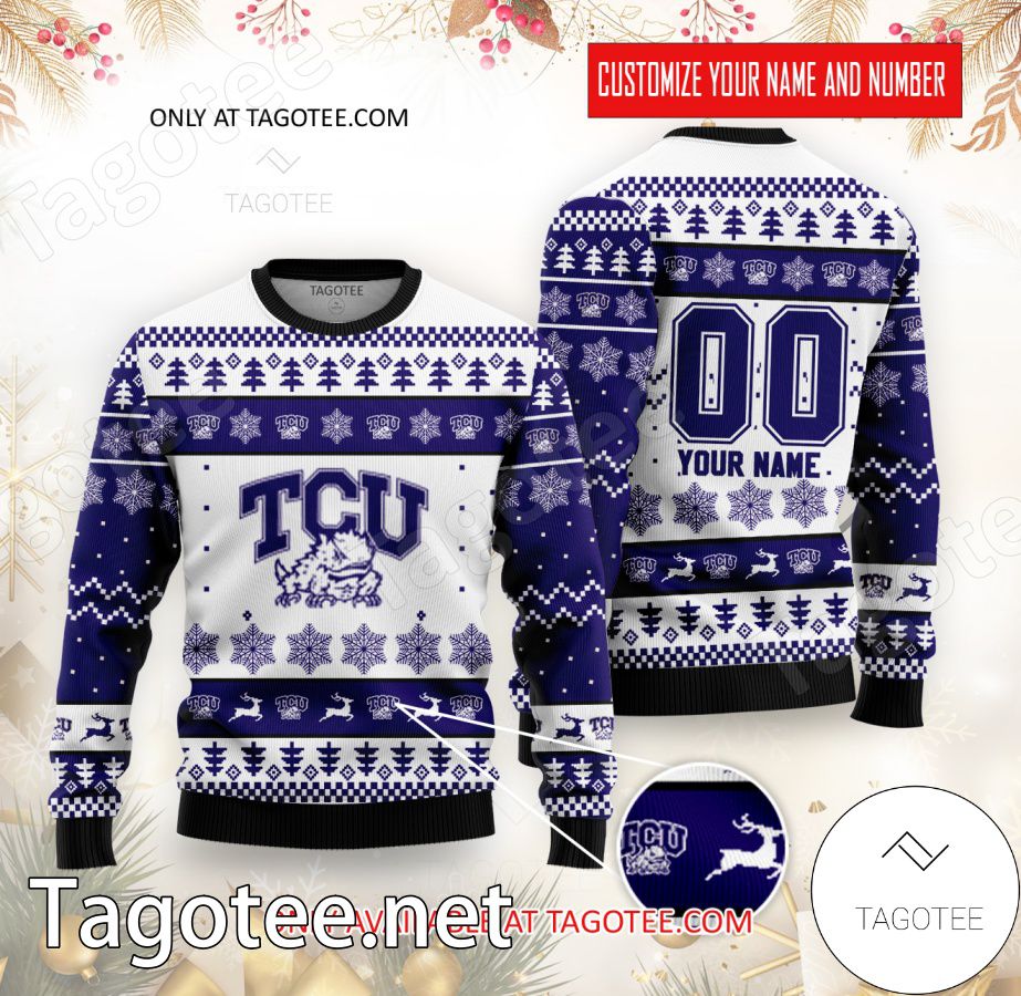 TCU College Rugby Custom Ugly Christmas Sweater - BiShop