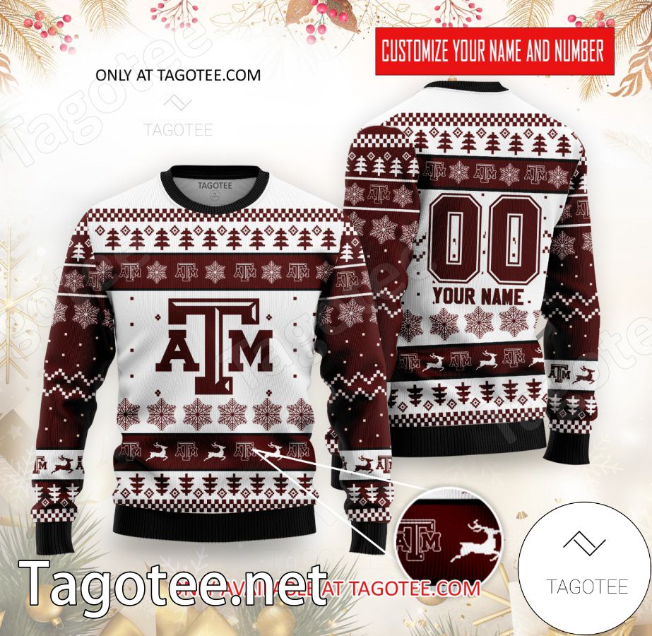 Texas A&M College Rugby Custom Ugly Christmas Sweater - BiShop