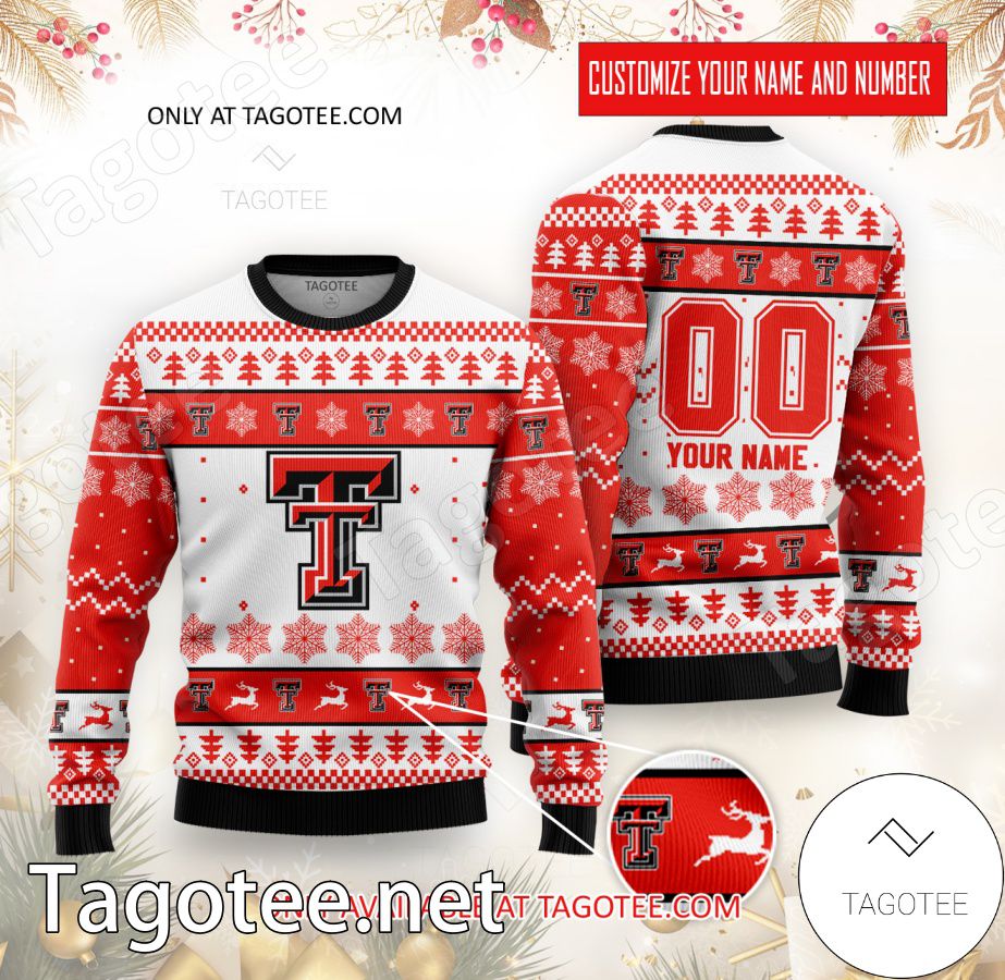 Texas Tech College Rugby Custom Ugly Christmas Sweater - BiShop