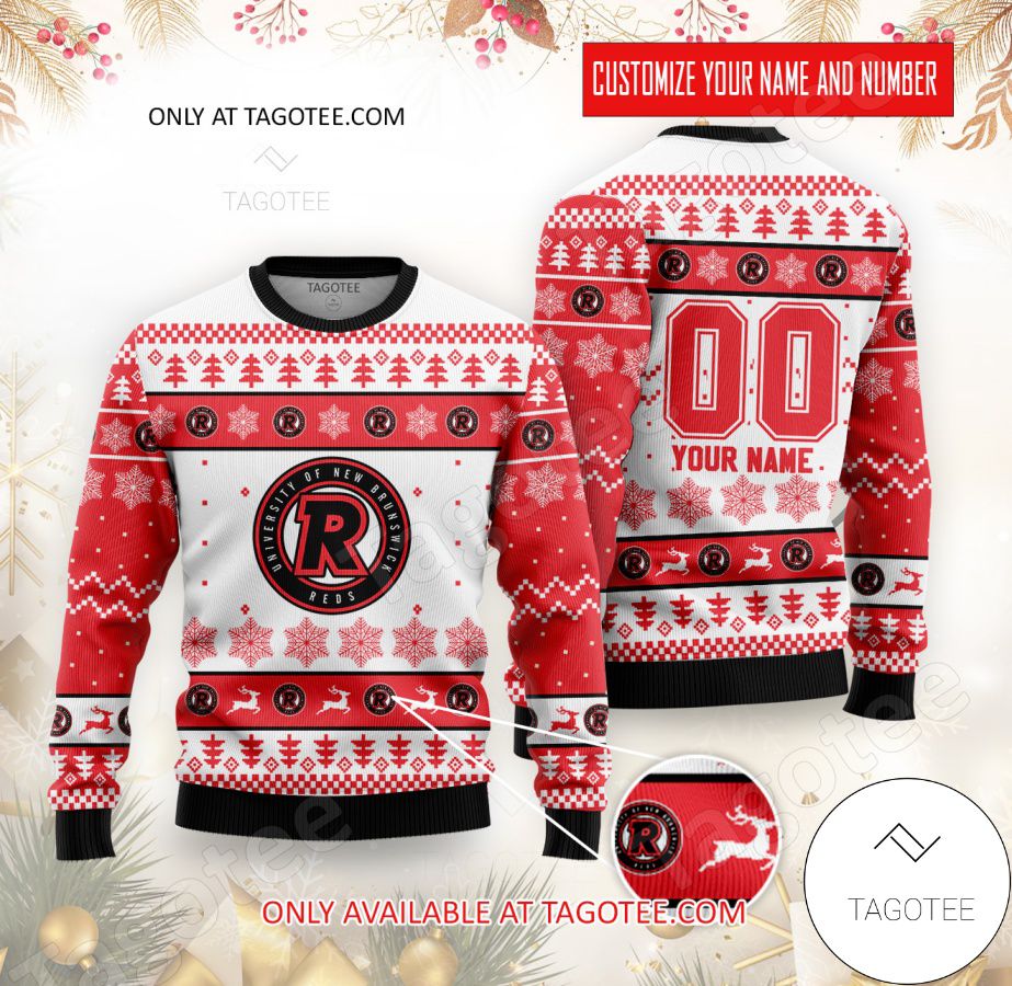 UNB Reds Hockey Custom Ugly Christmas Sweater - EmonShop