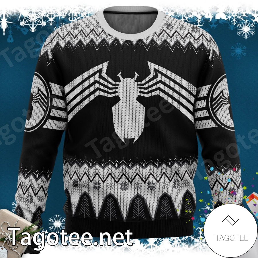 Venom Marvel Venom Symbol Xmas Ugly Christmas Sweater