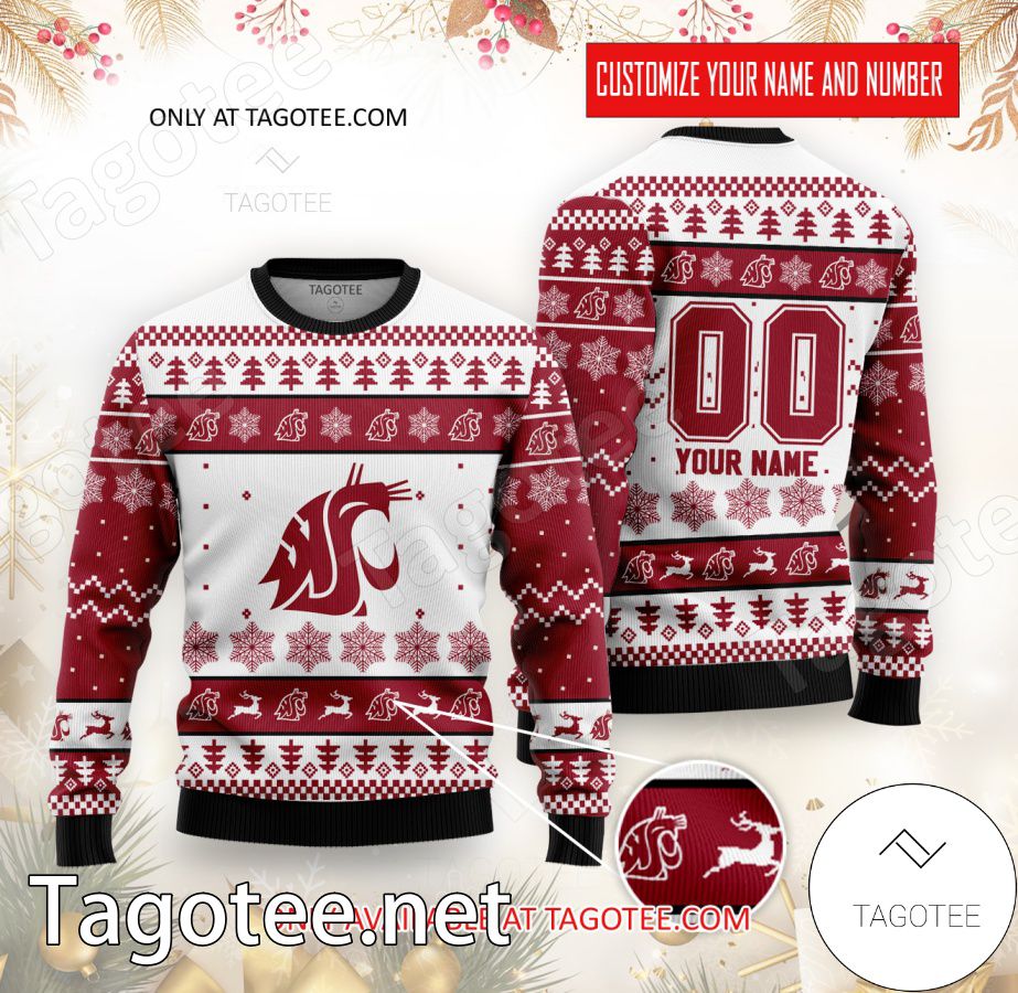 Washington State College Rugby Custom Ugly Christmas Sweater - BiShop