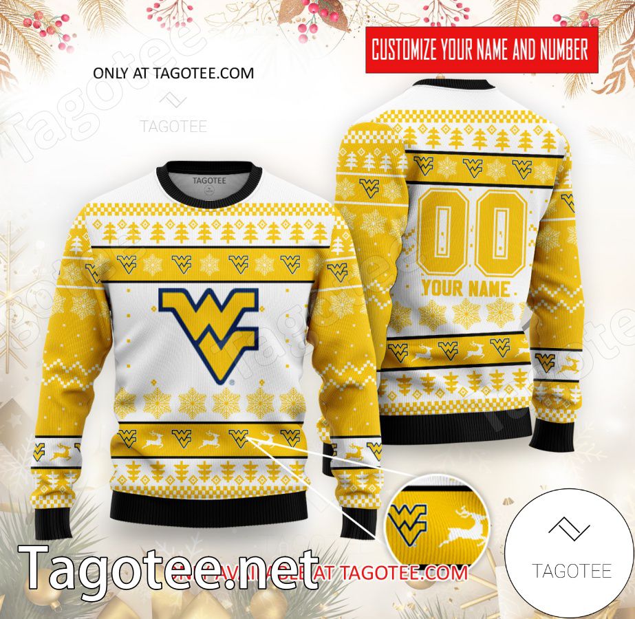 West Virginia College Rugby Custom Ugly Christmas Sweater - BiShop