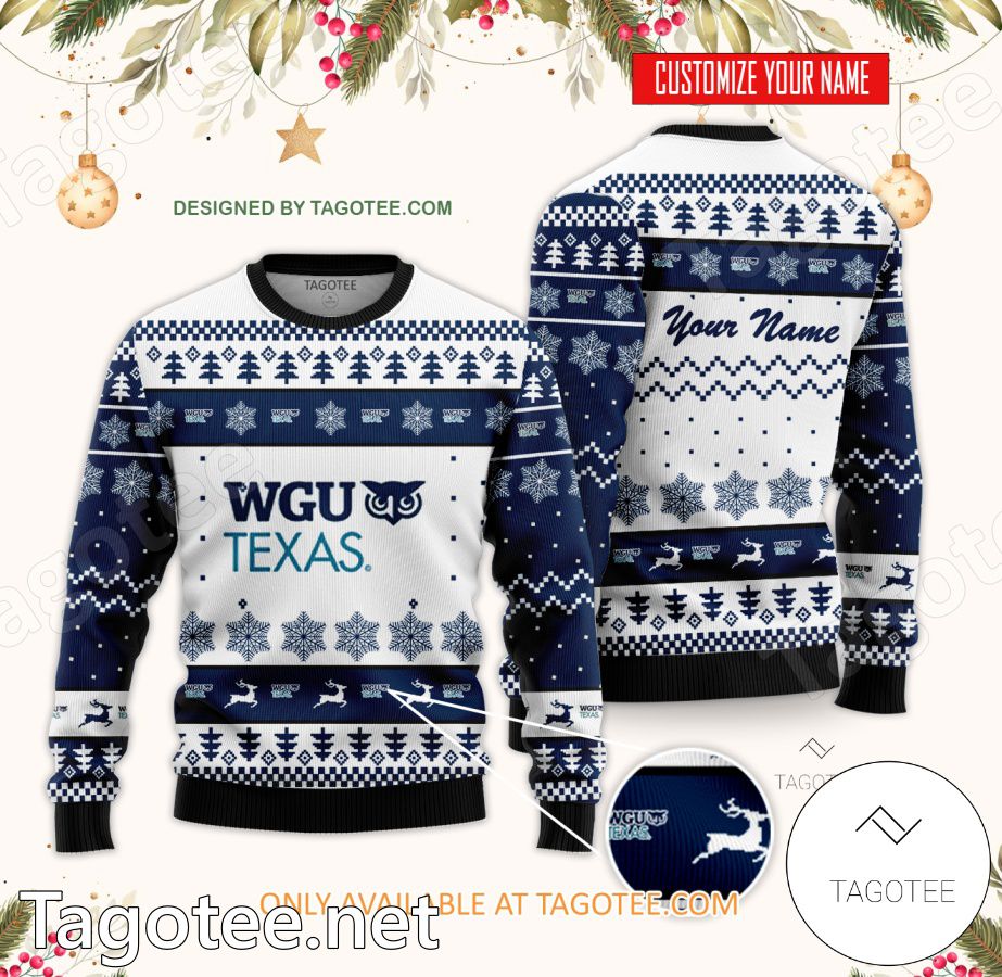 Western Governors University Texas Custom Ugly Christmas Sweater - BiShop