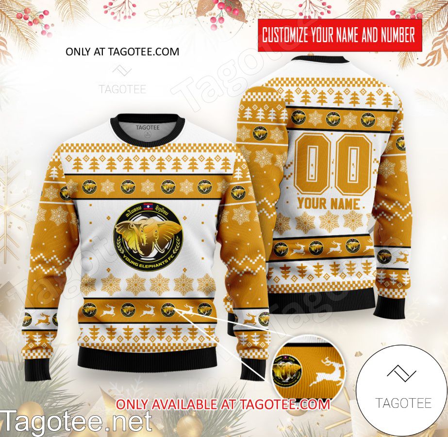 Young Elephant FC Custom Ugly Christmas Sweater - BiShop