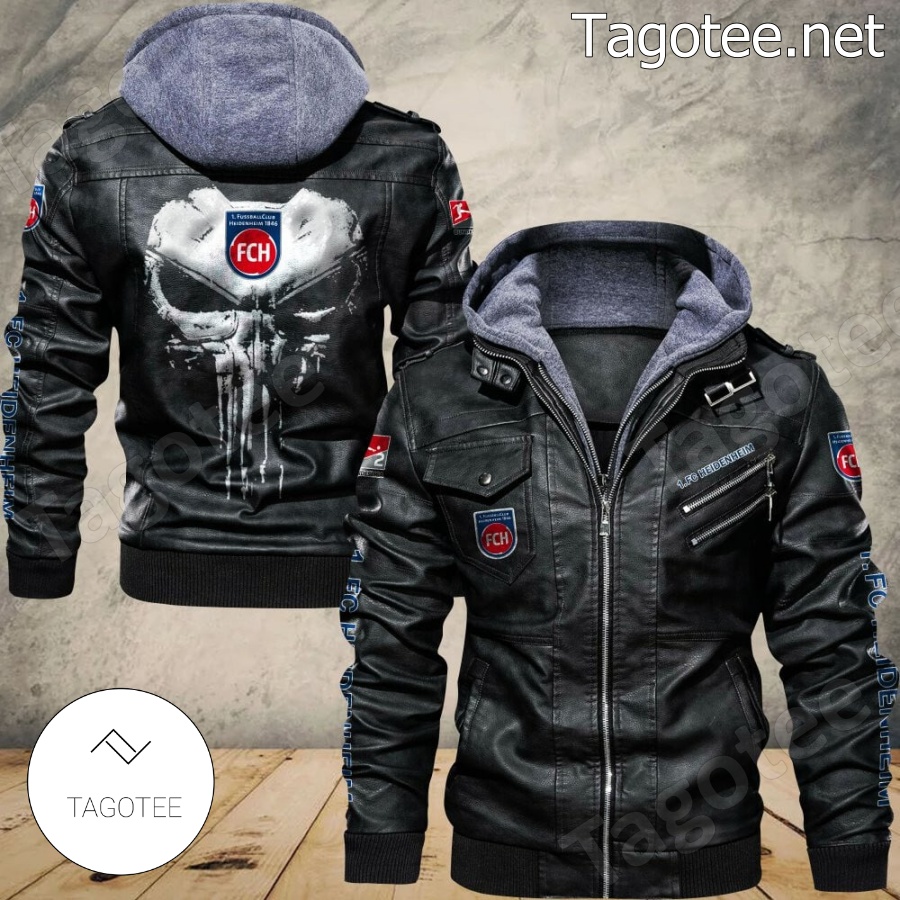 1. FC Heidenheim Logo Sport Leather Jacket