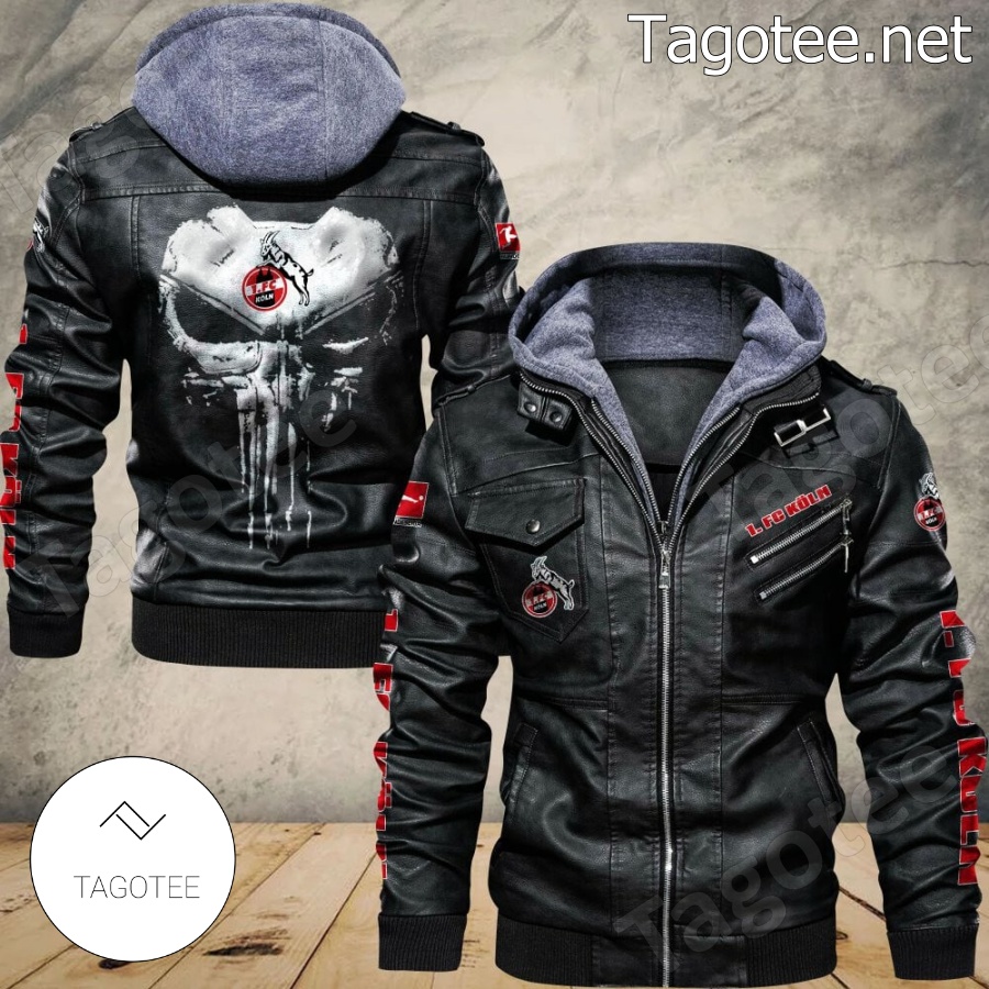 1. FC Koln Logo Sport Leather Jacket