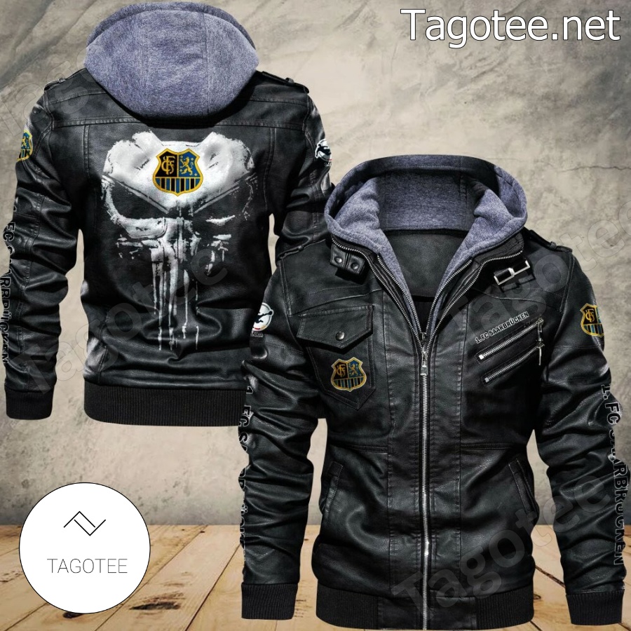 1. FC Saarbrucken Logo Sport Leather Jacket