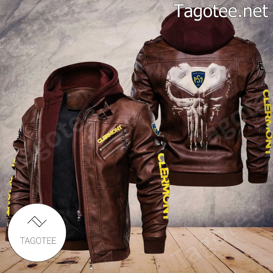 ASM Clermont Auvergne Logo Sport Leather Jacket a