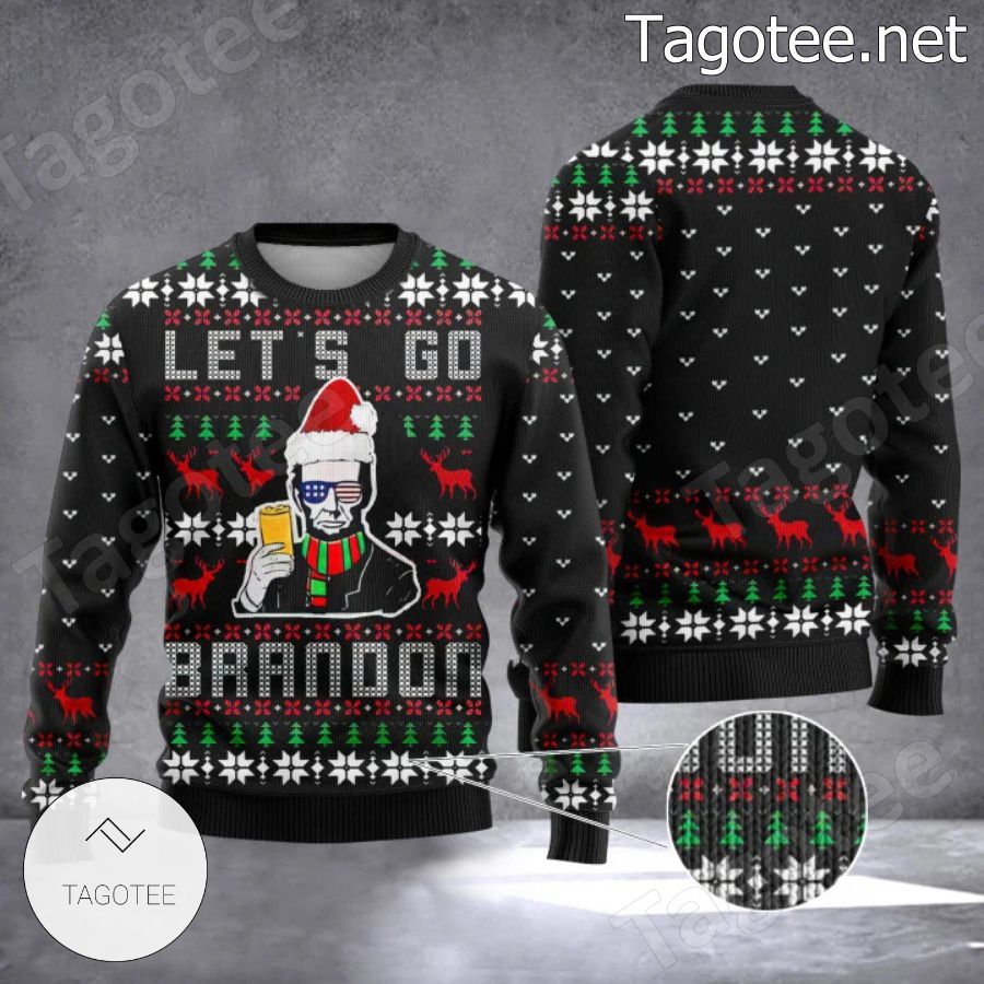 Abraham Let's Go Brandon Ugly Christmas Sweater