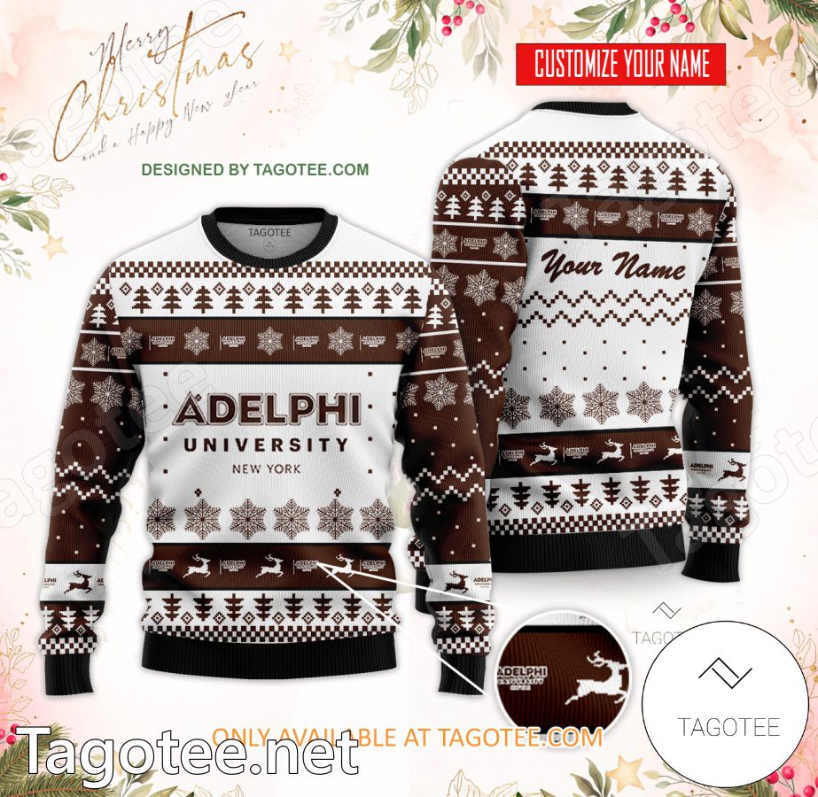 Adelphi University Custom Ugly Christmas Sweater - BiShop