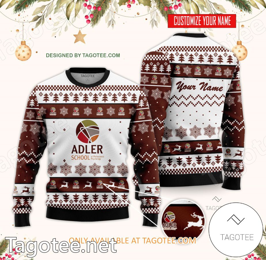 Adler School of Professional Psychology Custom Ugly Christmas Sweater - BiShop