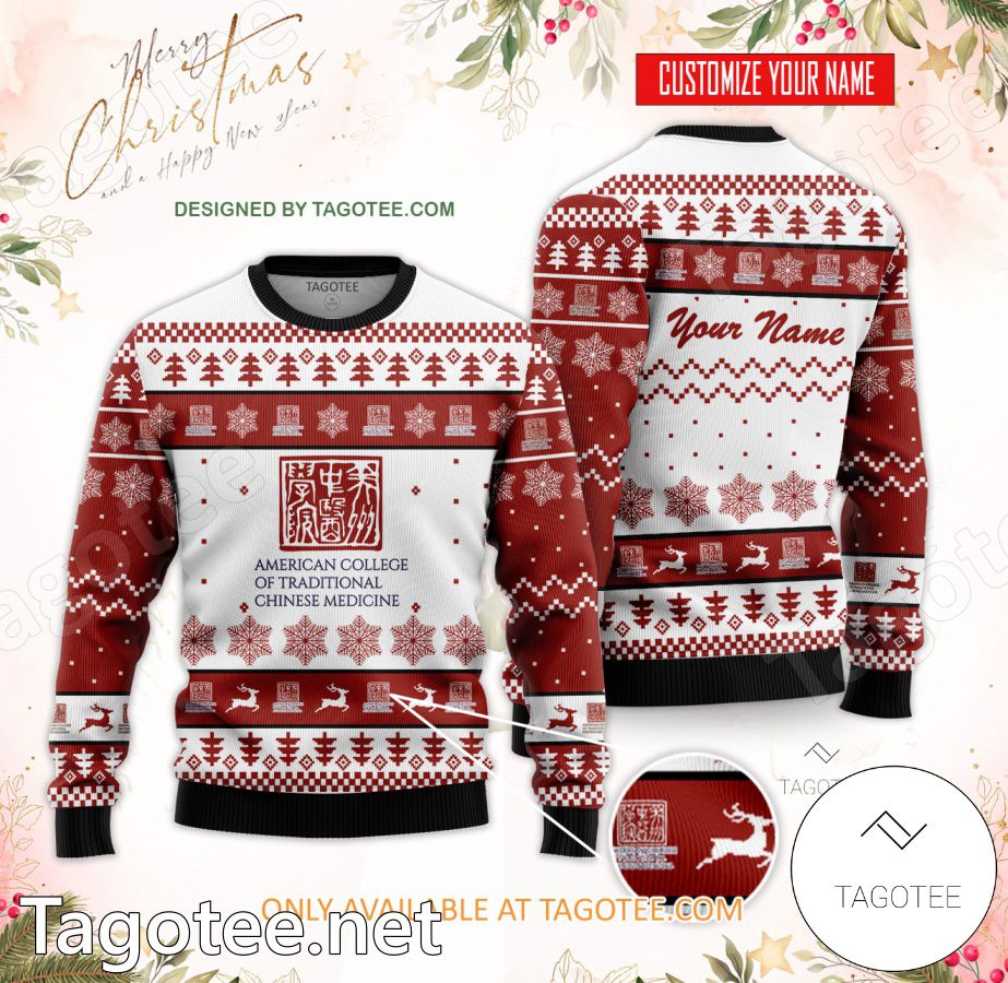 American College of Traditional Chinese Medicine Custom Ugly Christmas Sweater - BiShop