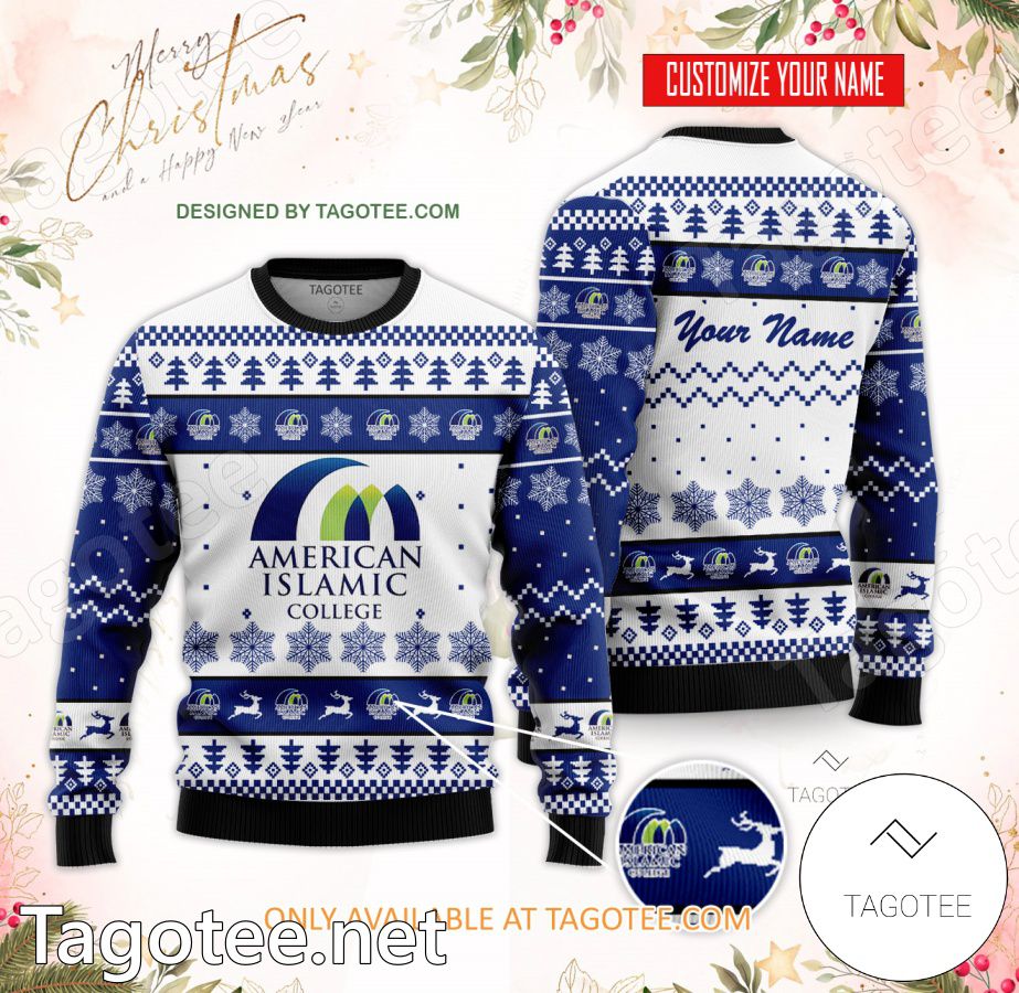 American Islamic College Custom Ugly Christmas Sweater - BiShop