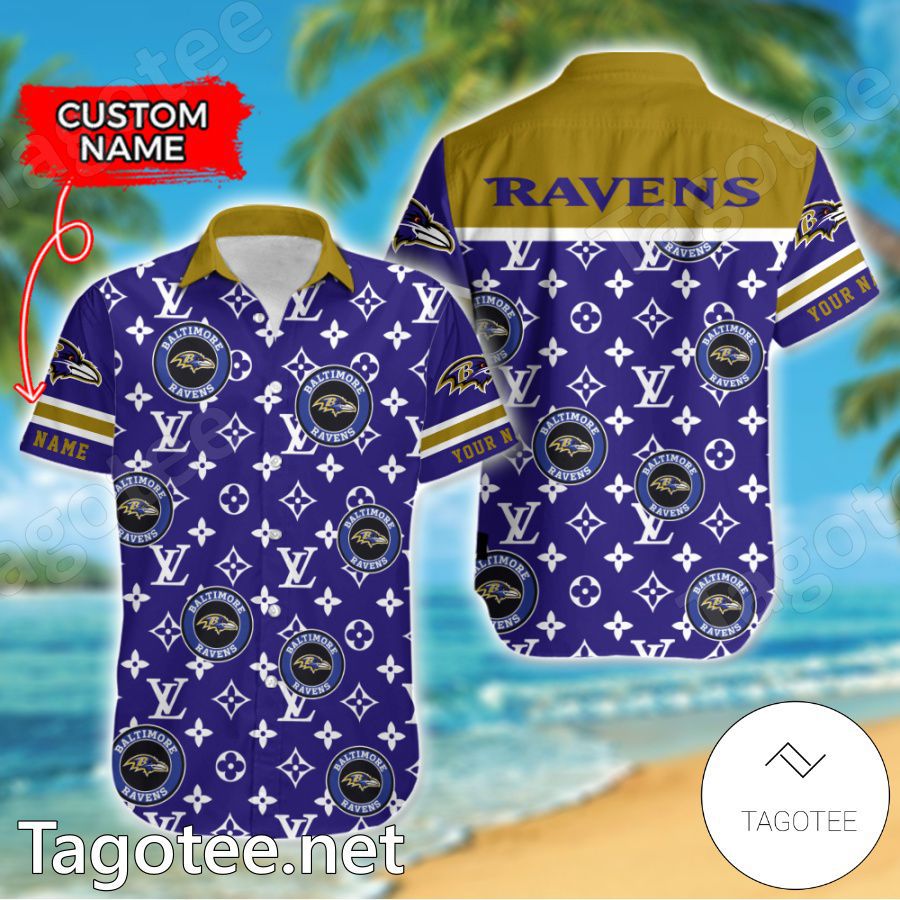 Baltimore Ravens Louis Vuitton LV NFL Custom Hawaiian Shirt