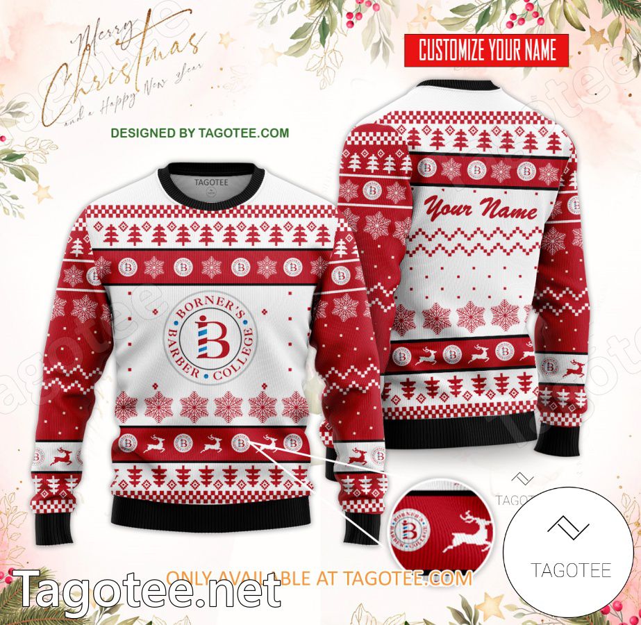 Borner's Barber College Custom Ugly Christmas Sweater - EmonShop