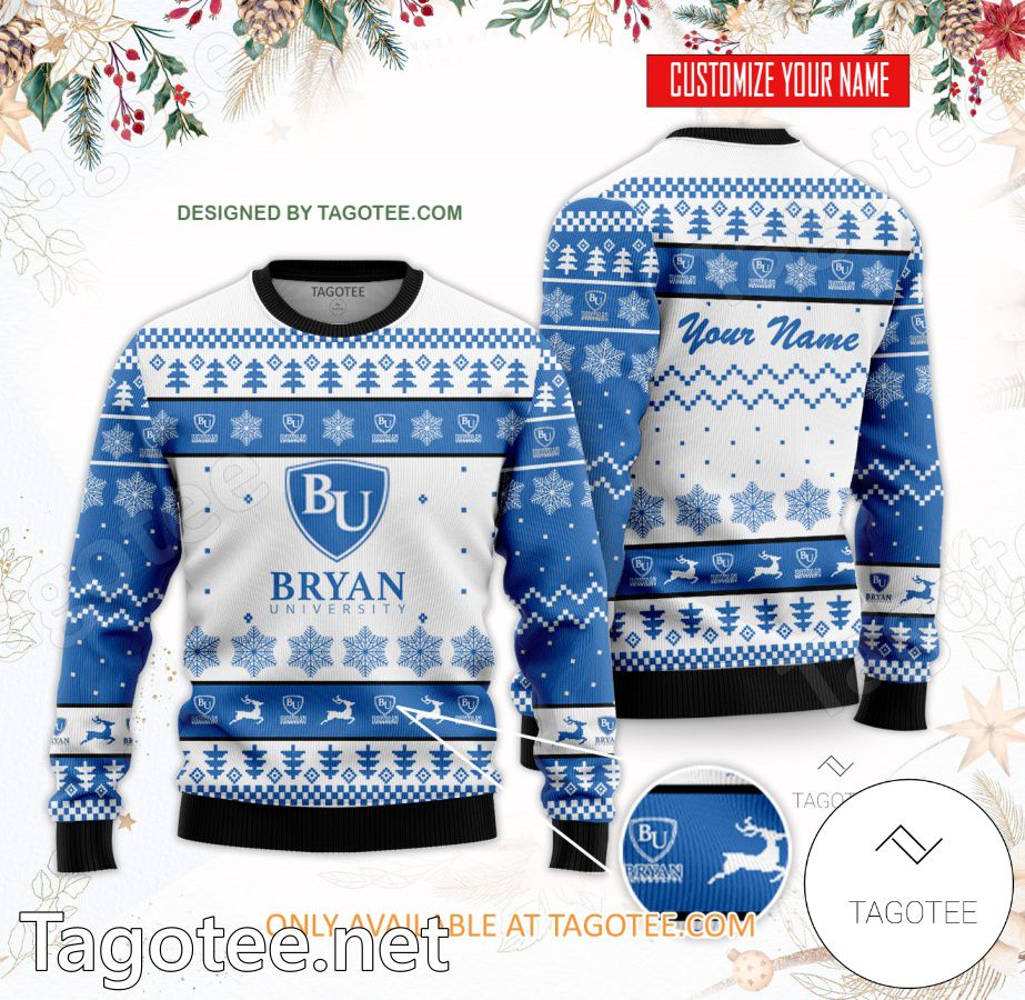 Bryan University Custom Ugly Christmas Sweater - BiShop