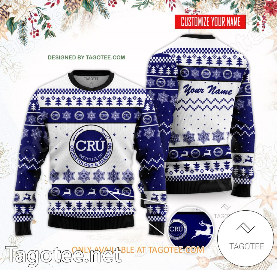 CRU Institute of Cosmetology and Barbering Custom Ugly Christmas Sweater - BiShop