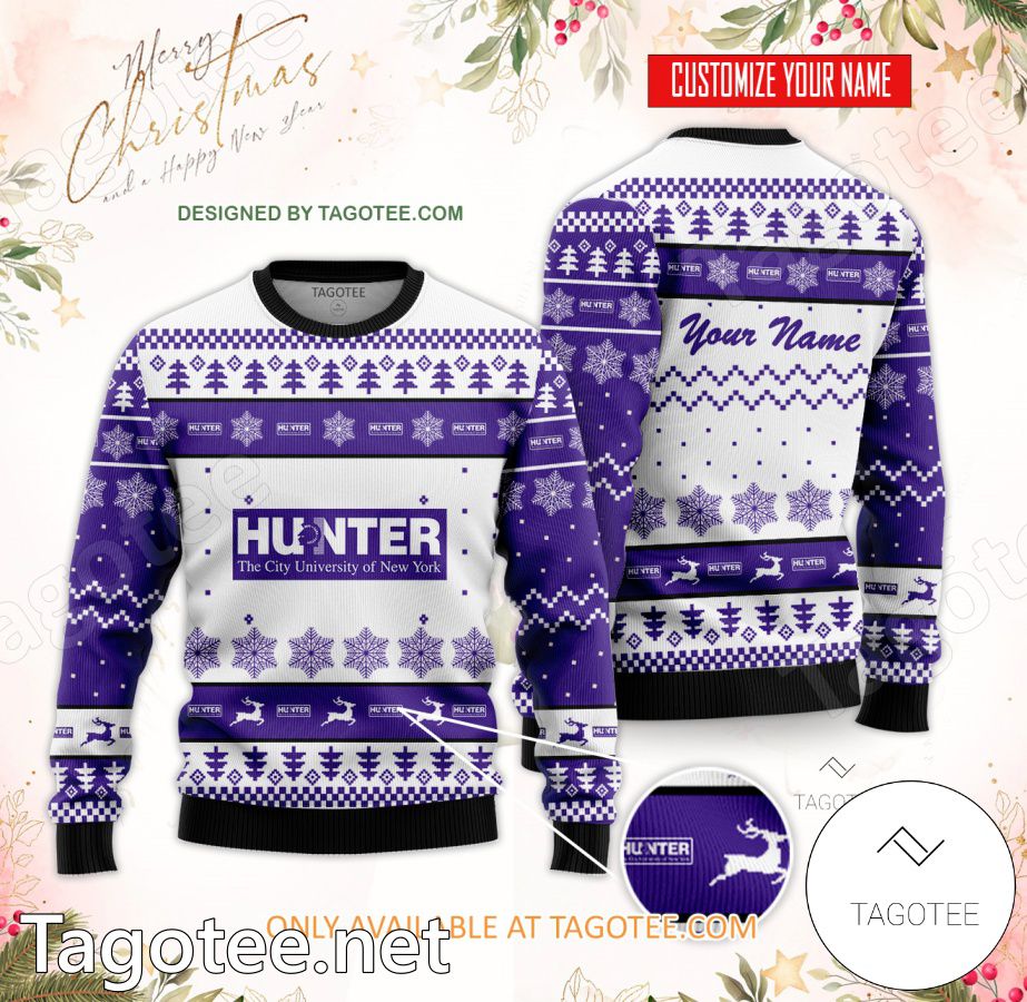 CUNY Hunter College Custom Ugly Christmas Sweater - EmonShop