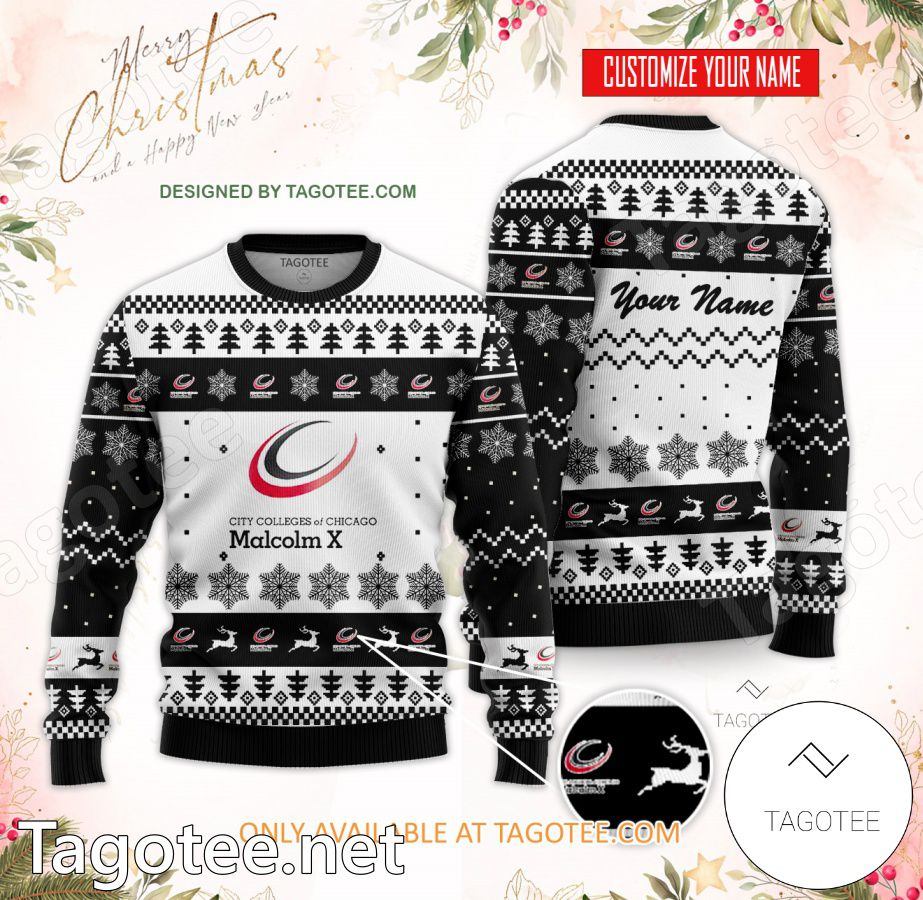 City Colleges of Chicago-Malcolm X College Custom Ugly Christmas Sweater - BiShop