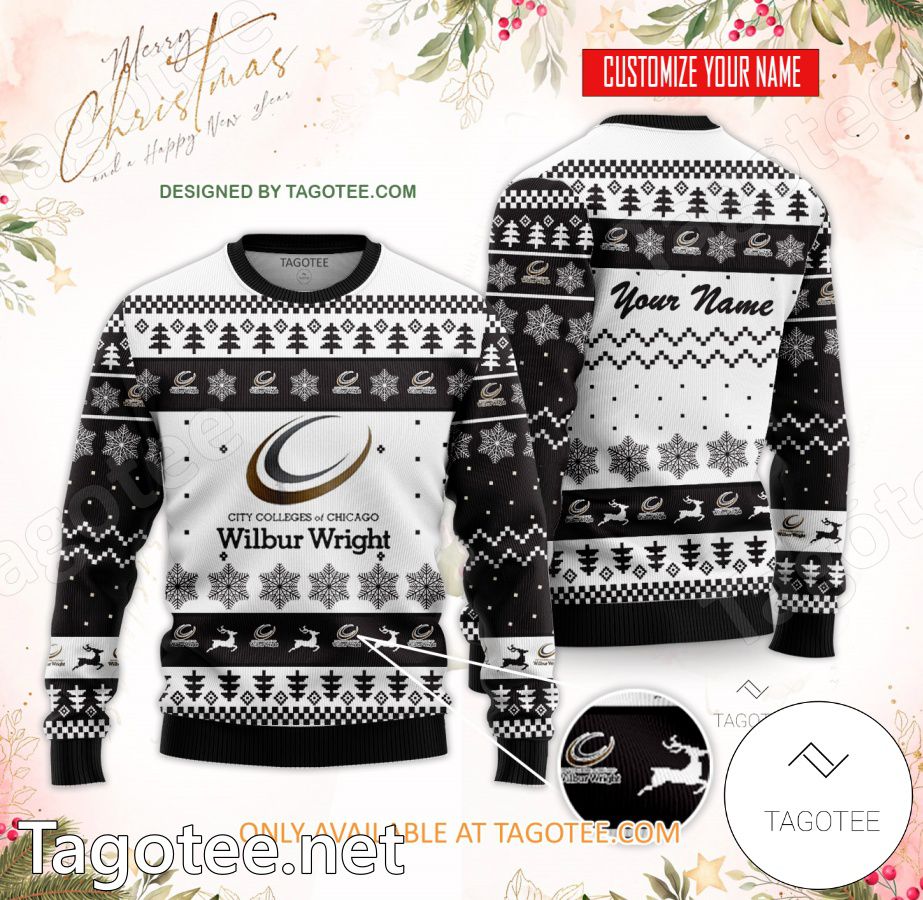 City Colleges of Chicago-Wilbur Wright College Custom Ugly Christmas Sweater - BiShop