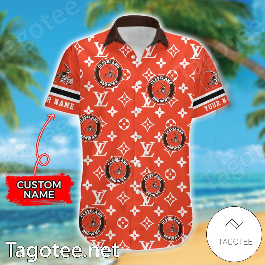 Cleveland Browns Louis Vuitton LV NFL Custom Hawaiian Shirt a