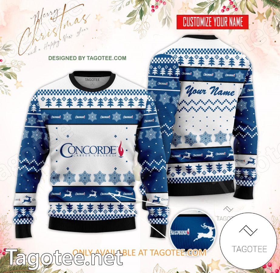 Concorde Career Institute Custom Ugly Christmas Sweater - BiShop