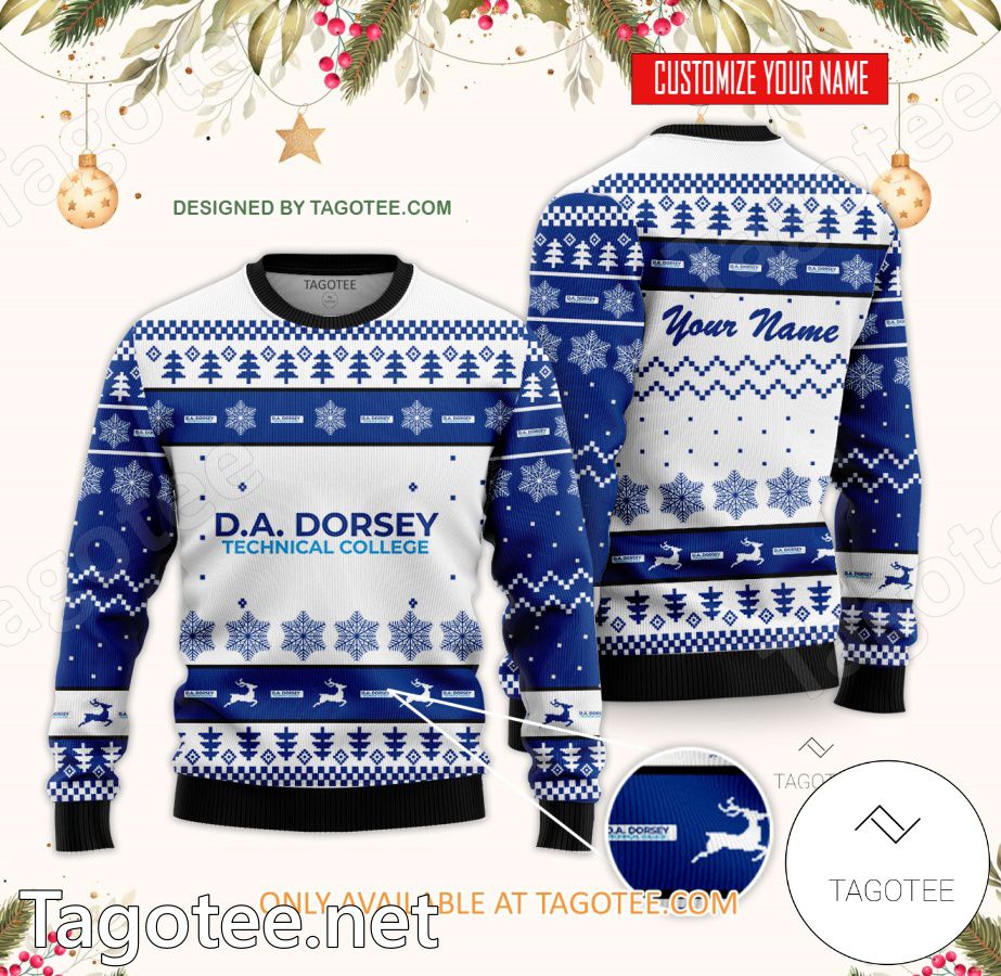 D A Dorsey Technical College Custom Ugly Christmas Sweater - BiShop