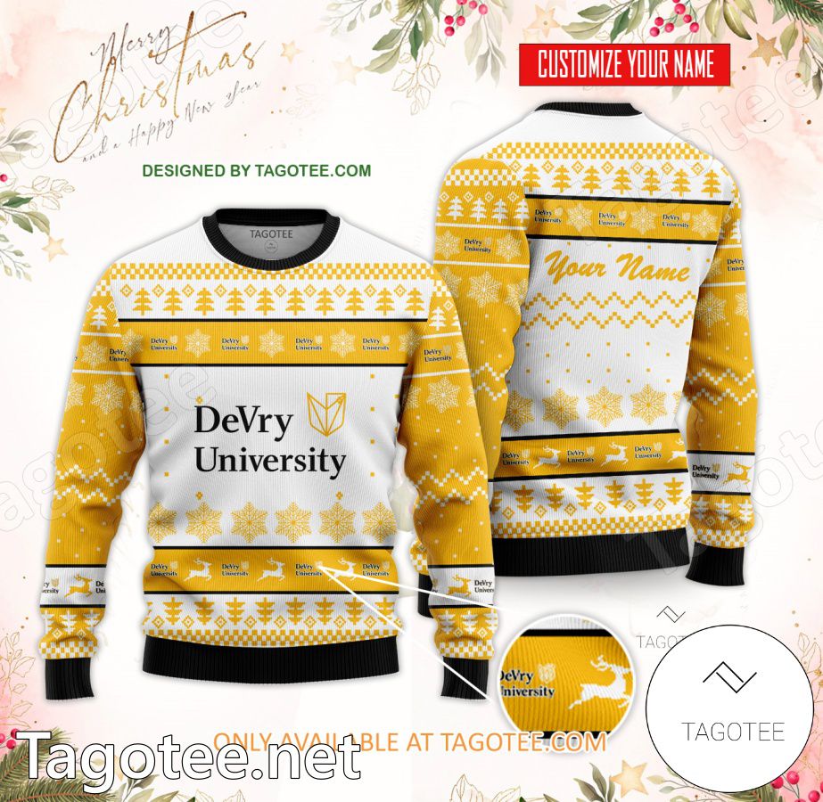 DeVry College of New York Custom Ugly Christmas Sweater - EmonShop