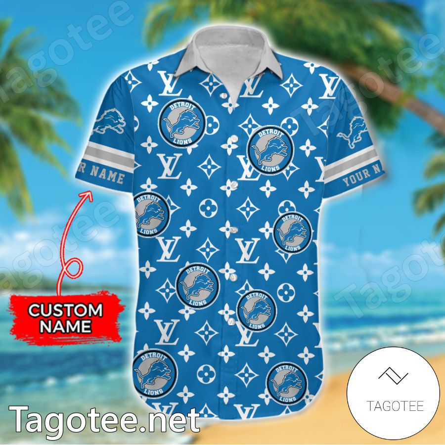 Detroit Lions Louis Vuitton LV NFL Custom Hawaiian Shirt a