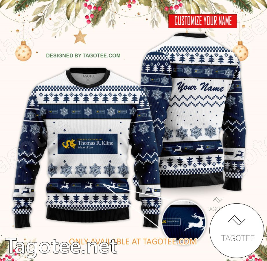 Drexel University Kline School of Law Custom Ugly Christmas Sweater - BiShop