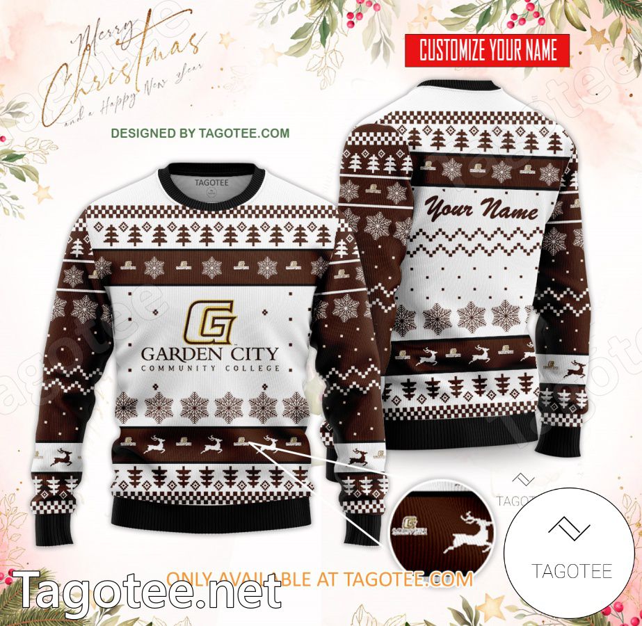 Garden City Community College Custom Ugly Christmas Sweater - BiShop