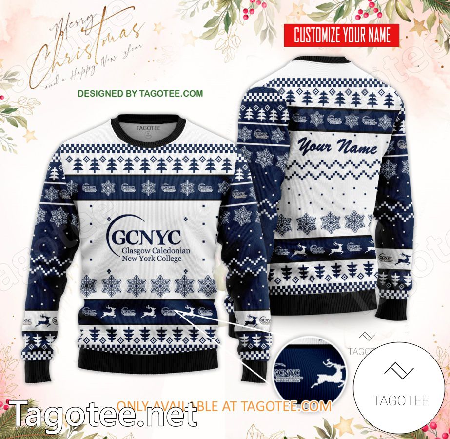 Glasgow Caledonian New York College Custom Ugly Christmas Sweater - EmonShop