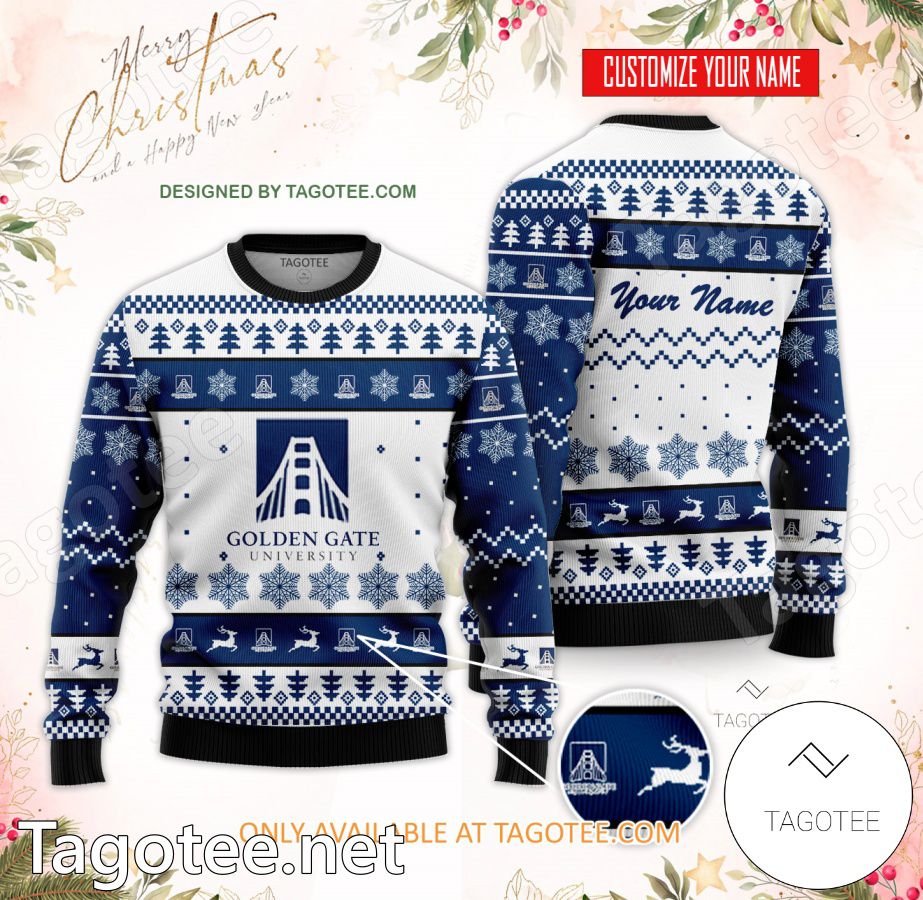 Golden Gate University Custom Ugly Christmas Sweater - BiShop