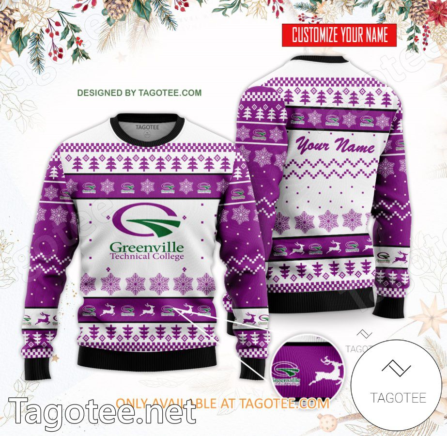 Greenville Technical College Custom Ugly Christmas Sweater - BiShop