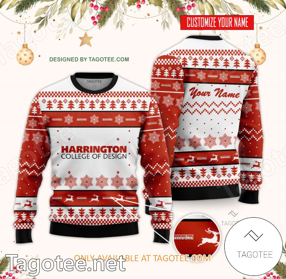 Harrington College of Design Custom Ugly Christmas Sweater - BiShop