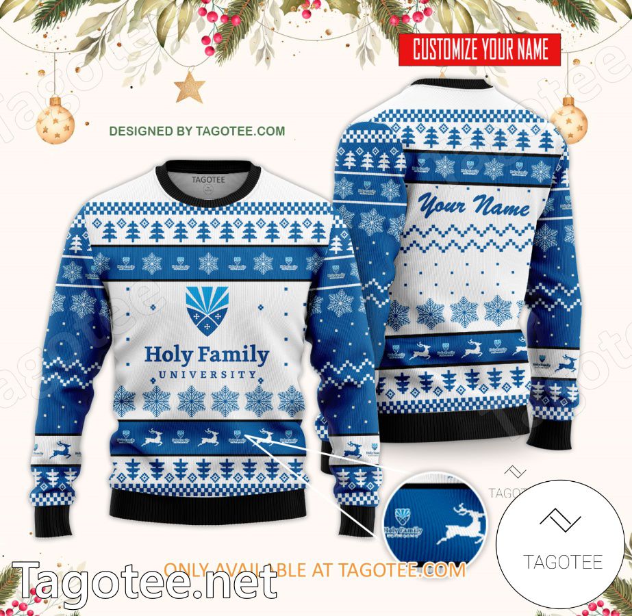 Holy Family University Custom Ugly Christmas Sweater - BiShop