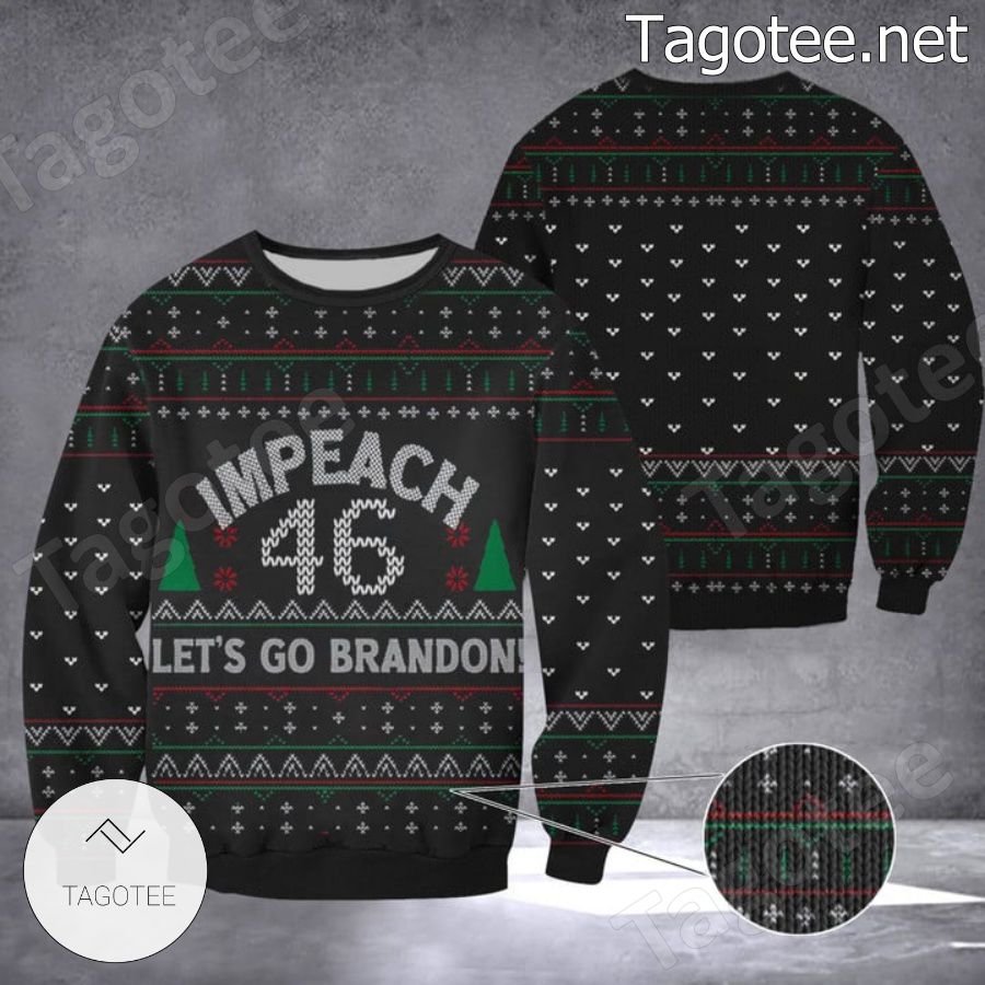 Impeach 46 Let's Go Brandon Ugly Christmas Sweater