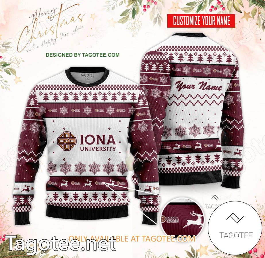 Iona College Custom Ugly Christmas Sweater - EmonShop