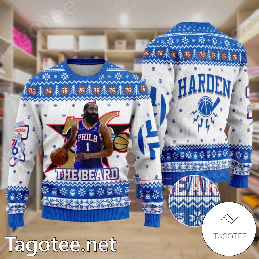 James Harden The Beard Philadelphia 76ers Nba Ugly Christmas Sweater