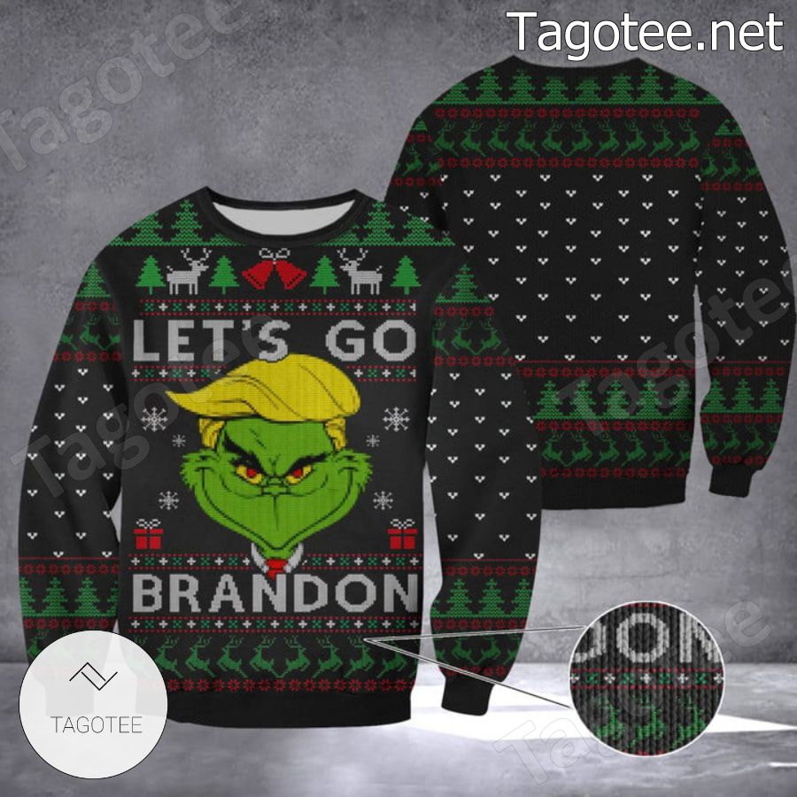 Let's Go Brandon Trump Grinch Ugly Christmas Sweater